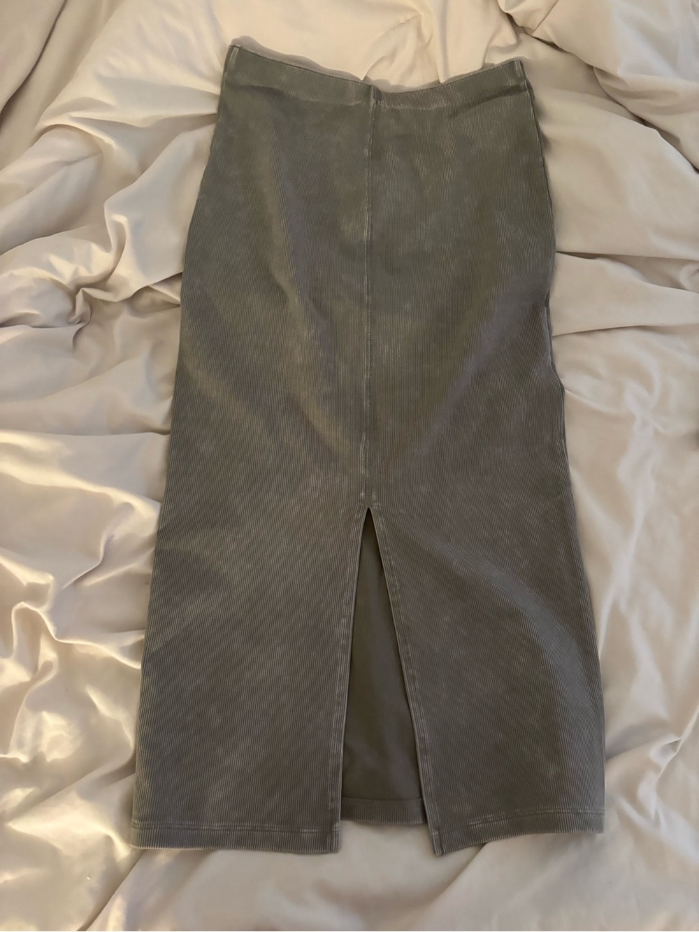 wild fable Olive Green Pencil Midi Skirt with Front Slit